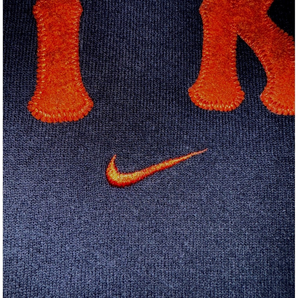 Vintage 90s Nike Made USA Black Appliqué Logo Crewneck Sweatshirt XL - Picture 5 of 16